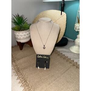 NWT Cookie Lee Jewelry Lot Genuine Fresh Water Pearl Earrings Heart Necklace